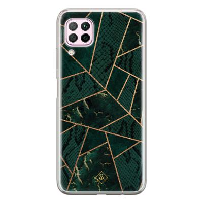 Huawei P40 Lite siliconen hoesje - Abstract groen Huawei P40 Lite siliconen hoesje - Abstract groen