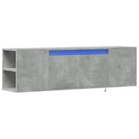 Tv-wandmeubel met LED-verlichting 135x31x39,5 cm betongrijs - thumbnail