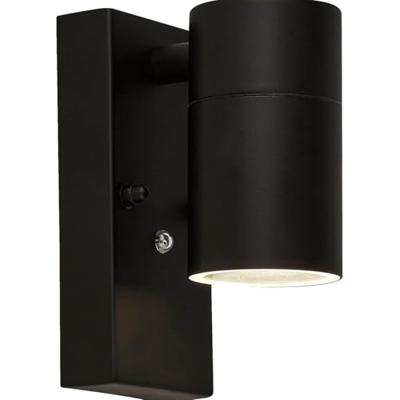 Searchlight WandspotSplot zwart met schemersensor - 14601BK