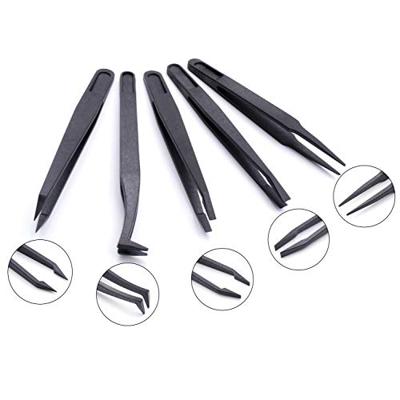 Quadrios 1903EC095 Pincet ESD 5-delig Plat-breed, Plat, gebogen, Afgerond Quadrios 1903EC095 Pincet ESD 5-delig Plat-breed, Plat, gebogen, Afgerond