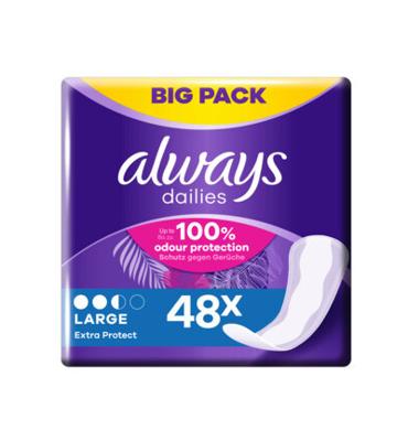 Always Dailies inlegkruisjes extra protect large (48 st)