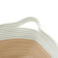 Opbergmand 40x25 cm katoen beige en wit - thumbnail