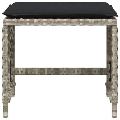 Tuinkrukken 4 st met kussens 41x41x36 cm poly rattan lichtgrijs