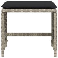 Tuinkrukken 4 st met kussens 41x41x36 cm poly rattan lichtgrijs - thumbnail