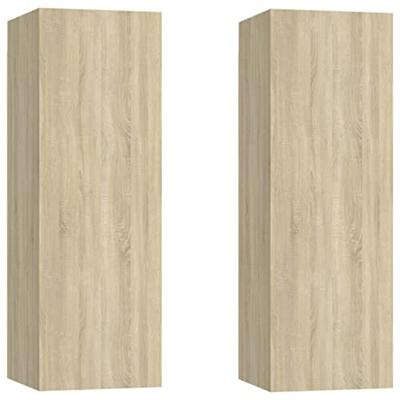 VidaXL Tv-meubels 2 st 30,5x30x90 cm bewerkt hout sonoma eikenkleurig VidaXL Tv-meubels 2 st 30,5x30x90 cm bewerkt hout sonoma eikenkleurig