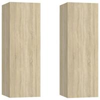 VidaXL Tv-meubels 2 st 30,5x30x90 cm bewerkt hout sonoma eikenkleurig - thumbnail