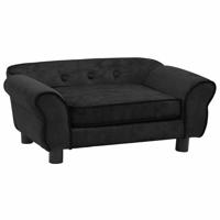 VidaXL Hondenbank 72x45x30 cm pluche zwart - thumbnail