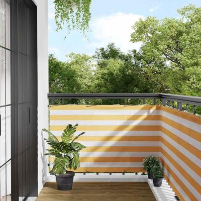 VidaXL Balkonscherm geel en wit gestreept 90x1000 cm