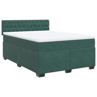 Boxspring met matras fluweel donkergroen 140x190 cm - thumbnail