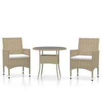 3-delige Tuinset poly rattan beige - thumbnail