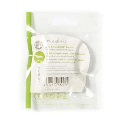 HDMI-Adapter | HDMI-Connector - HDMI Female | Links Gehoekt | Zwart