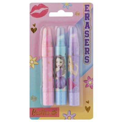 Besties Lipstick gum 3 stuks op kaart