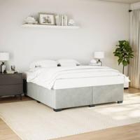 Bedframe zonder matras 200x200 cm fluweel lichtgrijs - thumbnail