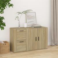 Dressoir 100x33x59,5 cm bewerkt hout sonoma eikenkleurig - thumbnail