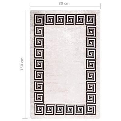 VidaXL Vloerkleed wasbaar anti-slip 80x150 cm lichtbeige