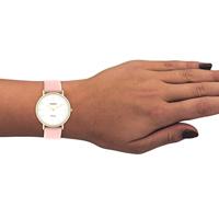 OOZOO C20254 Horloge Vintage staal-leder goudkleurig-roze 40 mm - thumbnail