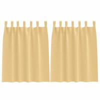 VidaXL Zwart-out gordijnen met ringen 2 pcs beige 140 x 140 cm - thumbnail