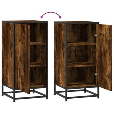 Dressoir 35,5x35x76 cm bewerkt hout en metaal gerookt eiken