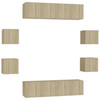 8-delige Tv-meubelset bewerkt hout sonoma eikenkleurig - thumbnail