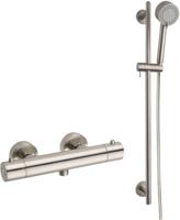 Saqu Essential doucheset thermostatisch 12cm met 3 straalsoorten solid steel - thumbnail