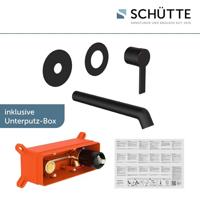 Schutte LOS ANGELES Wastafelkraan | Mat zwart | Voor wandmontage - 33166 - thumbnail