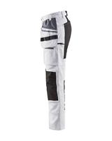 Blåkläder Dames Schildersbroek met stretch 79101000 | Wit/Zwart | Maat 46 - 7330509625385 - thumbnail