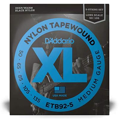 D'Addario ETB92-5 tapewound medium 50-135 basgitaar snarenset D'Addario ETB92-5 tapewound medium 50-135 basgitaar snarenset