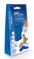 Pet + Me Multifunctionele Grooming Borstel voor Kort Haar Kat, Blauw - thumbnail