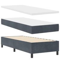 Boxspring bed met matras Donkergrijs 80 x 200 cm Fluweel - thumbnail
