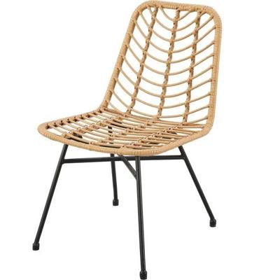 Set van 2 tuinstoelen - Imitatie natuurlijk rotan - Stalen structuur - L63,5 x H 86 x D 48 cm