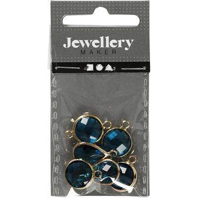 Creativ Company Sieradenhanger, h: 15-20 mm, gatgrootte 2 mm, turquoise, 1 doos
