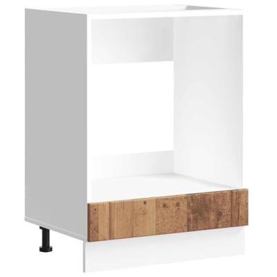 Ovenkast Lucca bewerkt hout oud houtkleurig