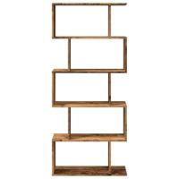 Kamerscherm / boekenkast 5-laags 70x24x161 cm hout oud hout - thumbnail