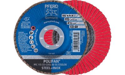PFERD TOOLS 67760615 PFC 115 CO-COOL 60 SG STEELOX Lamellenschijf Diameter 115 mm Boordiameter 22.23 mm Aluminium legering, Legering op nikkelbasis, PFERD TOOLS 67760615 PFC 115 CO-COOL 60 SG STEELOX Lamellenschijf Diameter 115 mm Boordiameter 22.23 mm Aluminium legering, Legering op nikkelbasis,