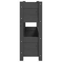 Plantenbak 77x25x66 cm massief grenenhout grijs - thumbnail