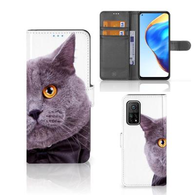 Xiaomi Mi 10T Pro | Mi 10T | Telefoonhoesje | Met pasjeshouder | Kat Xiaomi Mi 10T Pro | Mi 10T | Telefoonhoesje | Met pasjeshouder | Kat