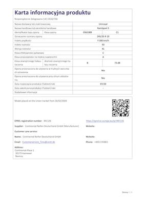 Uniroyal Rainsport 5 fr xl 245/35 R19 93Y UR2453519YRAI5XL