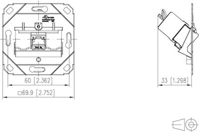 Metz Connect 130B11D11200-E Netwerkdoos Inbouw (in muur) Inzet CAT 6A 1 poort