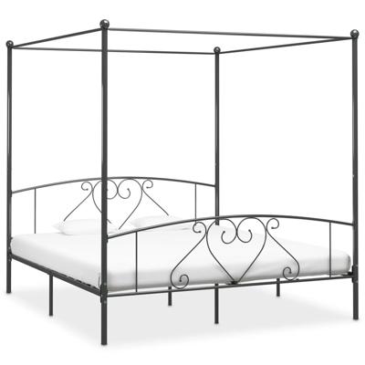 Hemelbedframe metaal grijs 180x200 cm