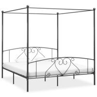 Hemelbedframe metaal grijs 180x200 cm - thumbnail