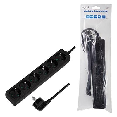 LogiLink LPS238B power uitbreiding 1,5 m 6 AC-uitgang(en) Binnen Zwart - thumbnail