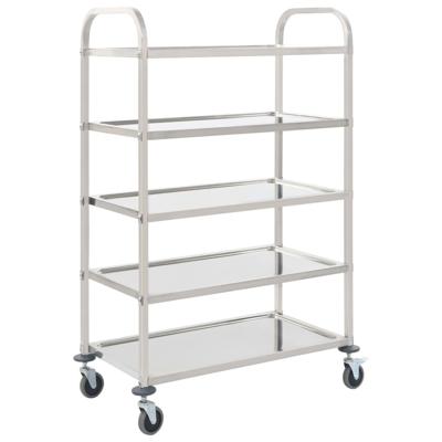 VidaXL Keukentrolley 5-laags 107x55x147 cm roestvrij staal