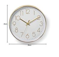 Ronde wandklok | Diameter 30 cm | Wit & zilver - thumbnail