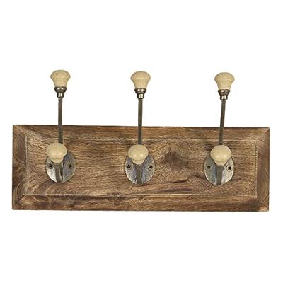 Clayre & Eef Wandkapstok 30x7x10 cm Bruin Hout Ijzer Rechthoek Clayre & Eef Wandkapstok 30x7x10 cm Bruin Hout Ijzer Rechthoek