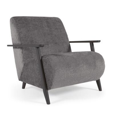 Kave Home Fauteuil 'Meghan' Chenille, kleur Donkergrijs