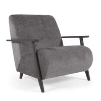 Kave Home Fauteuil 'Meghan' Chenille, kleur Donkergrijs - thumbnail