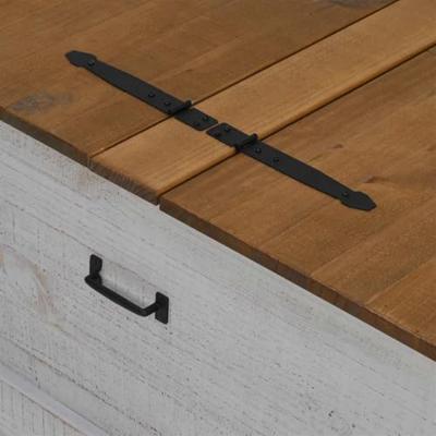Opbergkist HALDEN wit 91x91x47 cm massief grenenhout