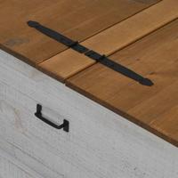 Opbergkist HALDEN wit 91x91x47 cm massief grenenhout - thumbnail