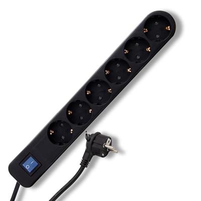 REV 0014640500 Stekkerdoos met schakelaar 6-voudig Zwart Randaarde stekker 1 stuk(s) REV 0014640500 Stekkerdoos met schakelaar 6-voudig Zwart Randaarde stekker 1 stuk(s)