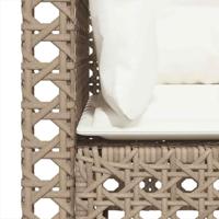 Tuinbanken 2 st met kussens poly rattan beige - thumbnail